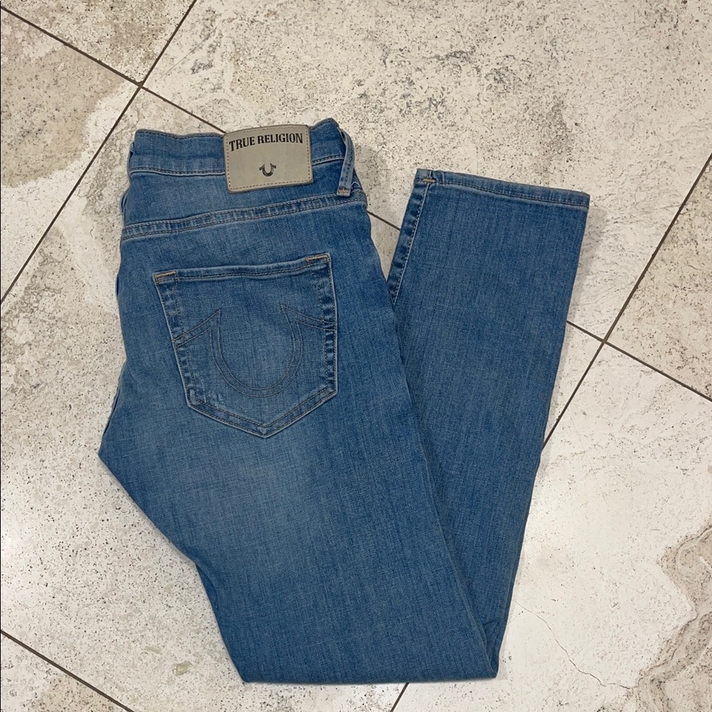 True Religion Liv Low Rose Relaxed Skinny Jeans Sz 28